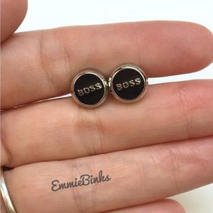 ✨3for$38 New Silver & Black Boss Cufflinks / Men’s Accessories BOSS